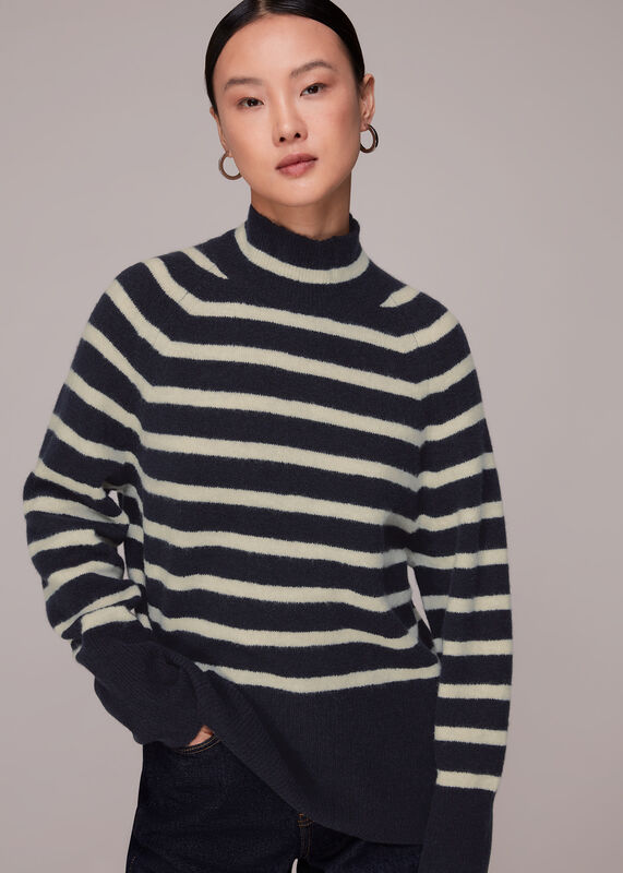 Stripe Funnel Neck Jumper