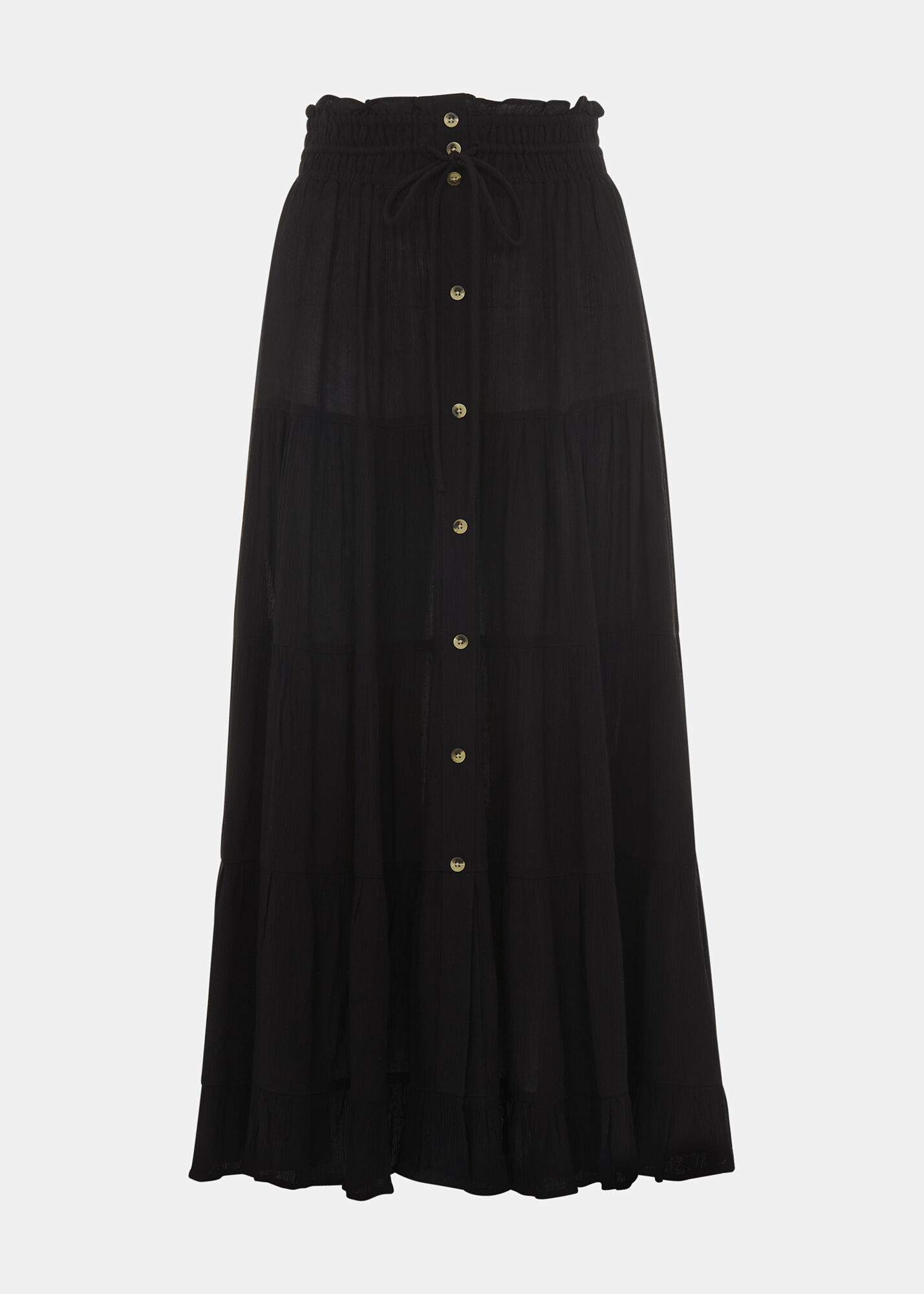 Black skirt with buttons in front online