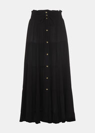 Button Front Crinkle Skirt