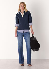 Contrast Collar Polo Shirt