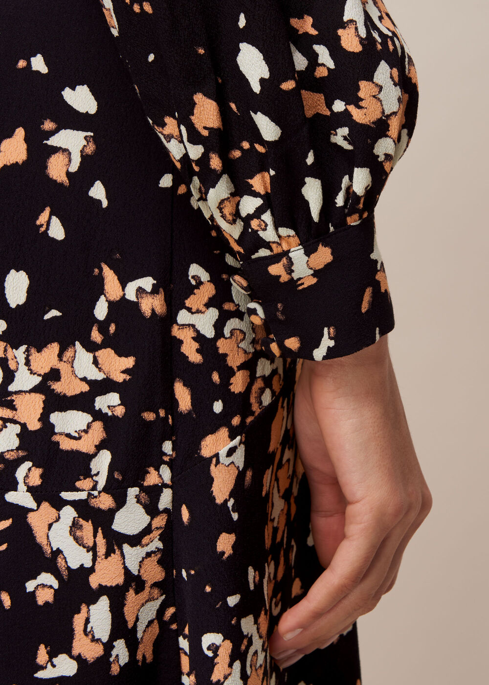 Mottled Animal Button Dress