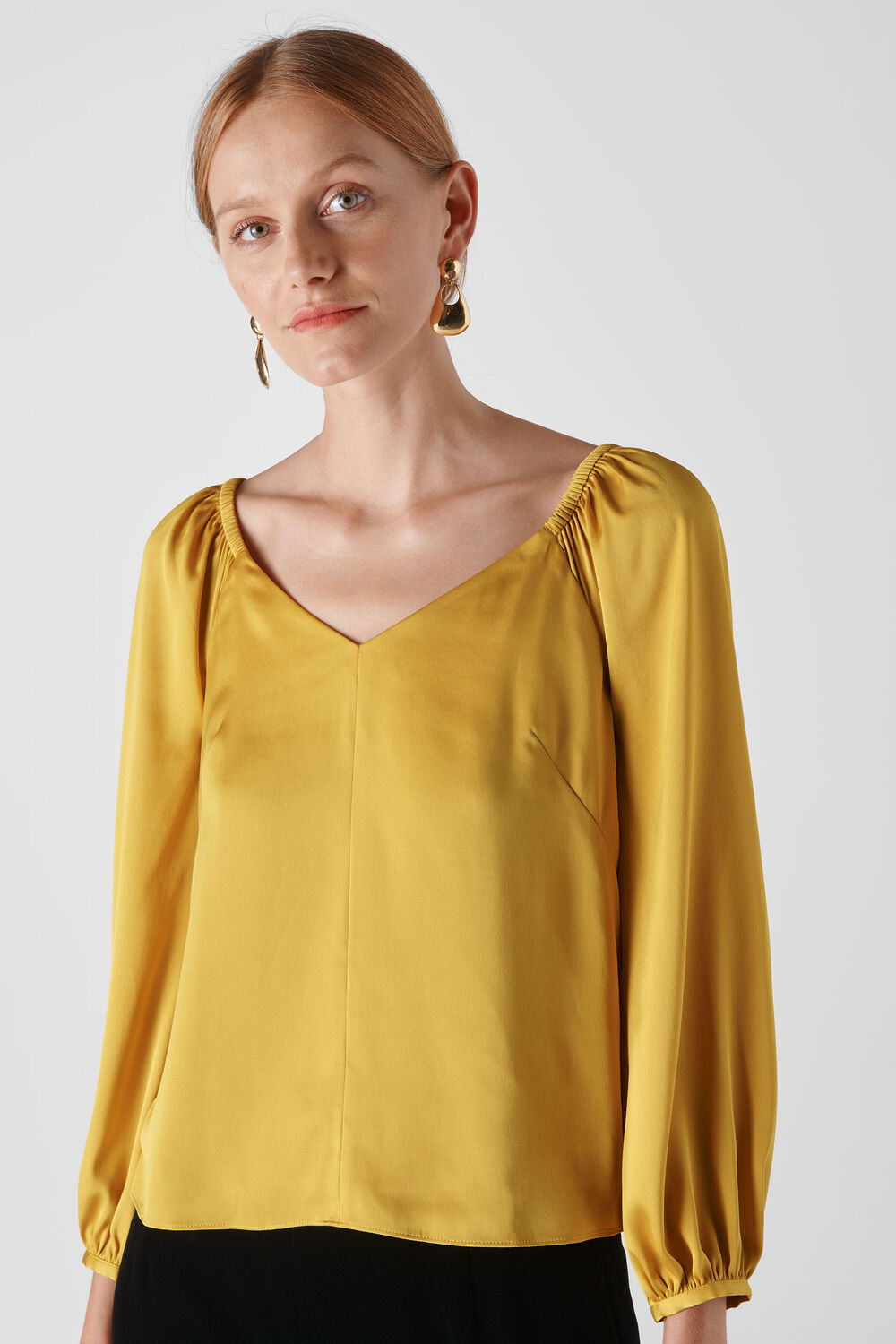 Lila Tie Back Blouse Yellow