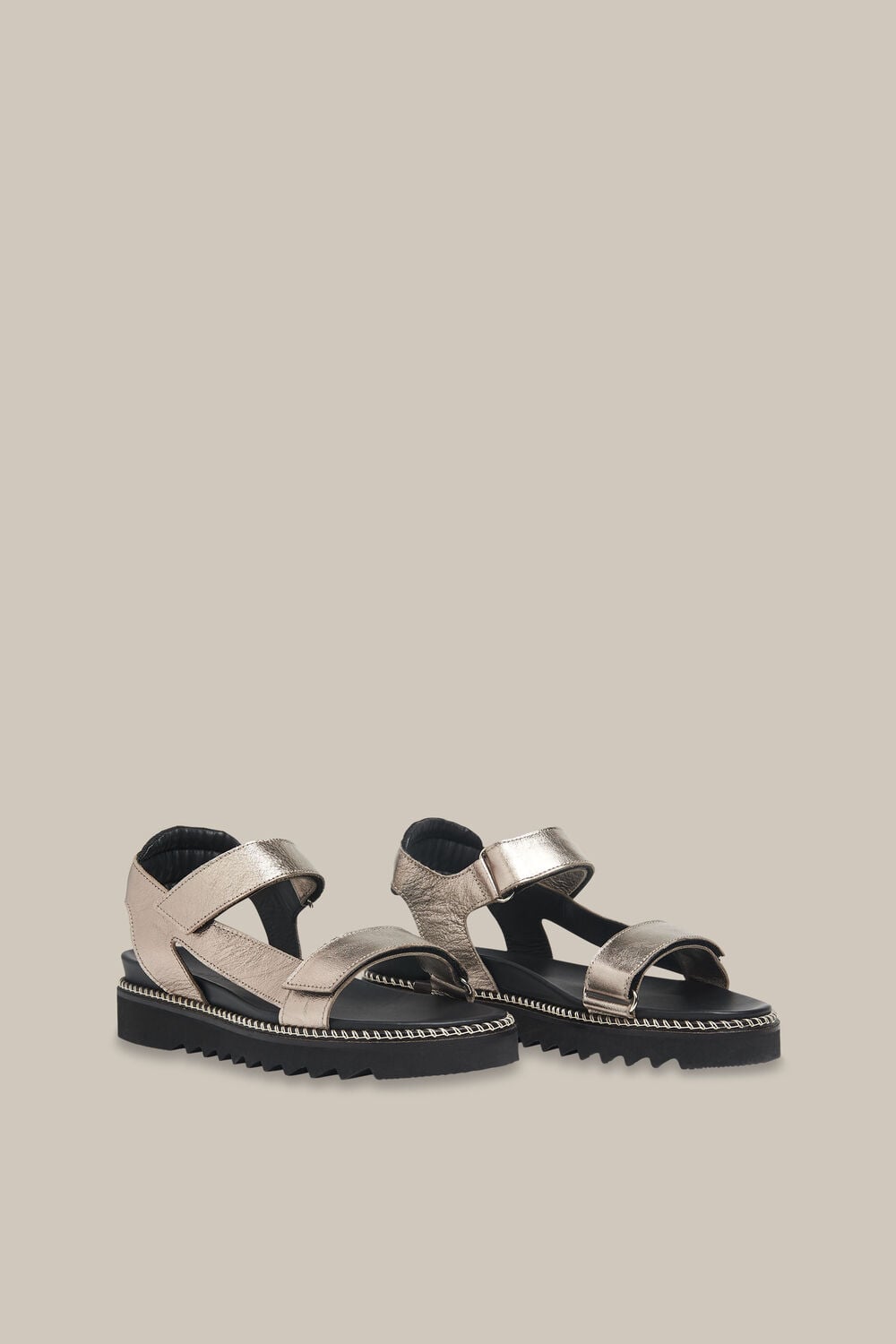 Noah Sporty Velcro Sandal Pewter
