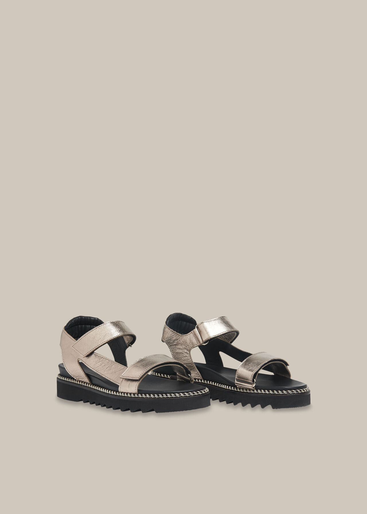 Noah Sporty Velcro Sandal Pewter