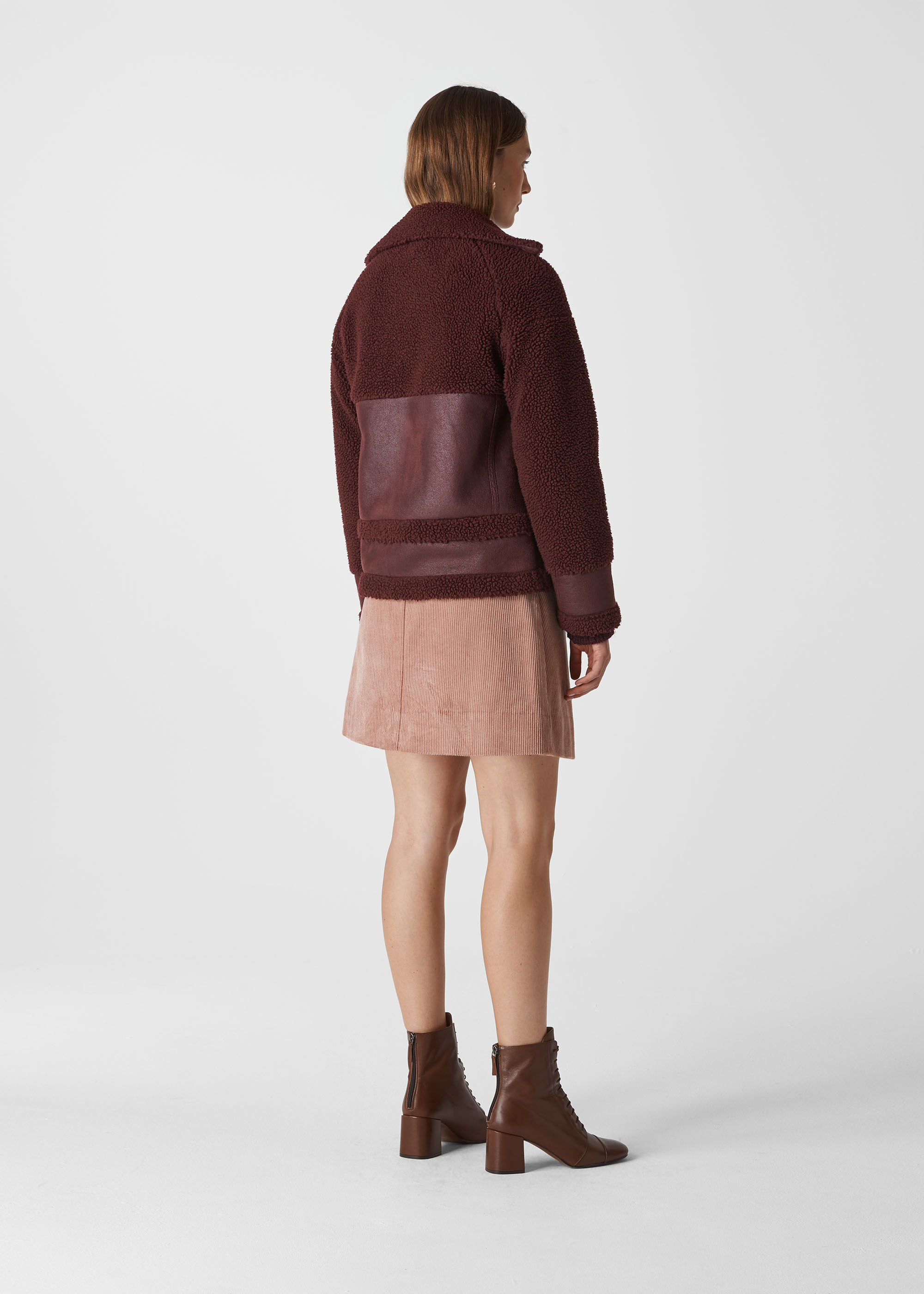 Whistles borg biker hotsell jacket