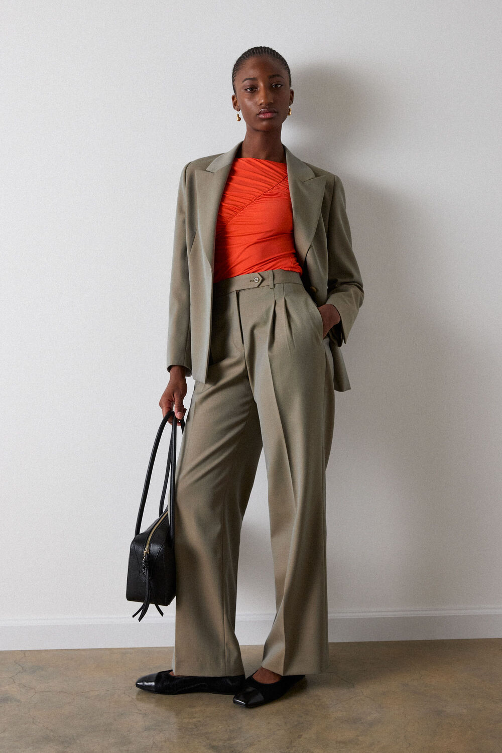 Taupe Straight Leg Trouser