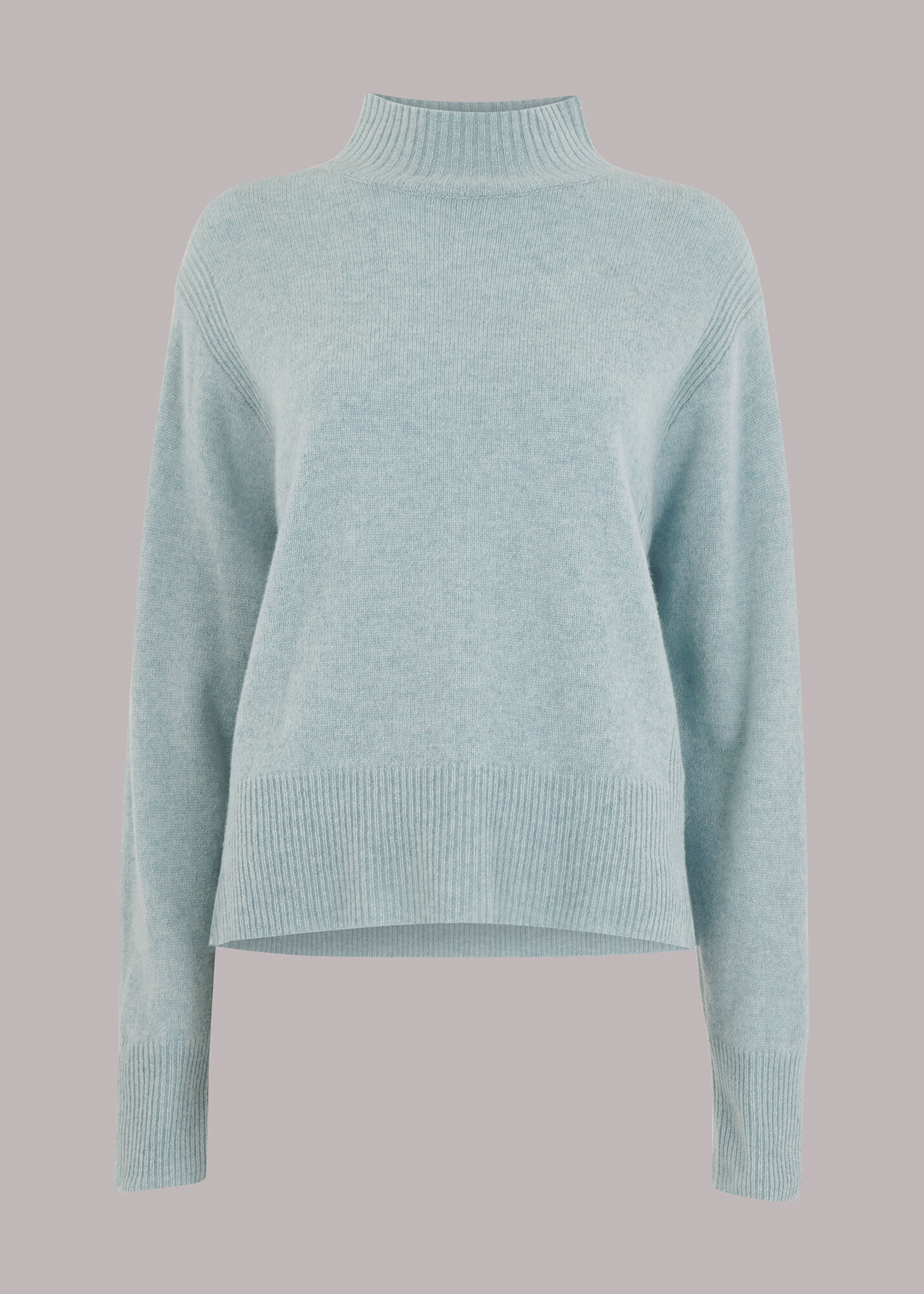 Pale Blue Ferne Wool Funnel Neck Jumper WHISTLES