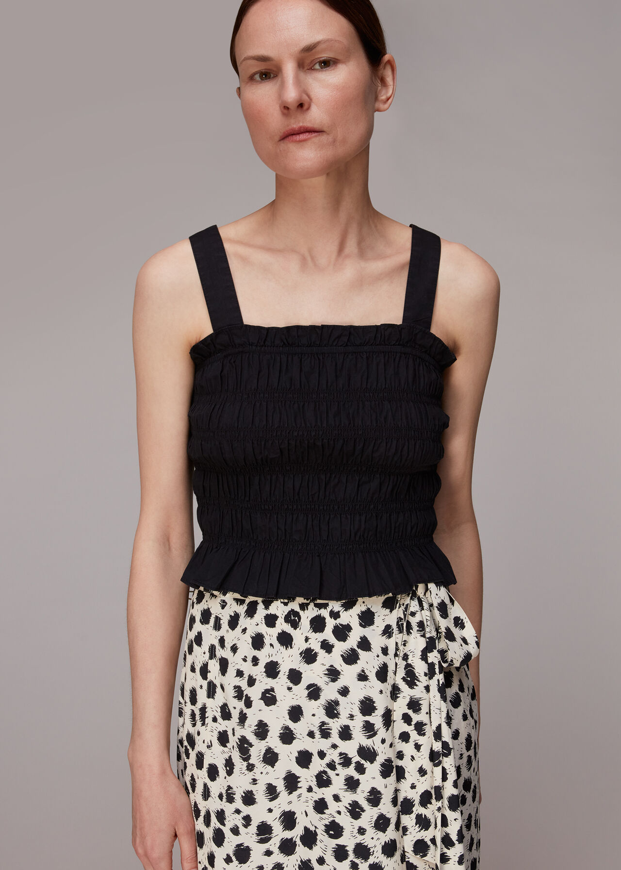 Brushed Dalmatian Wrap Skirt