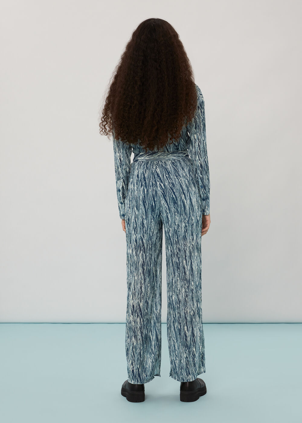 Marble Stripe Plisse Trousers