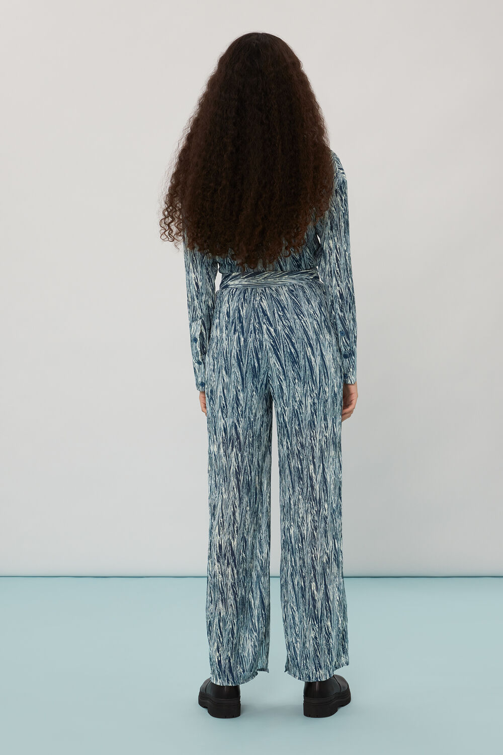 Marble Stripe Plisse Trousers