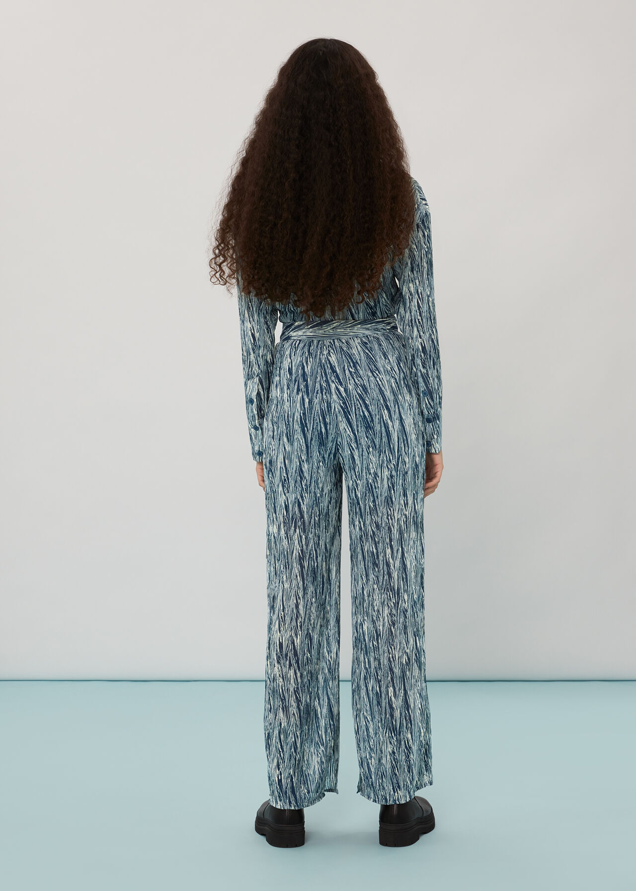 Marble Stripe Plisse Trousers