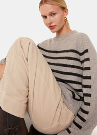 Wool Mix Stripe Contrast Knit