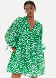 Smooth Leopard Trapeze Dress