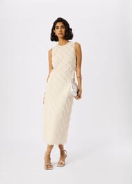 Diagonal Fringe Textured Dress