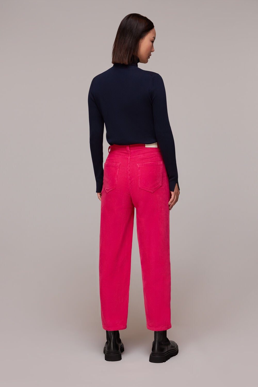 Cord High Waist Barrel Jean