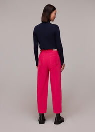 Cord High Waist Barrel Jean