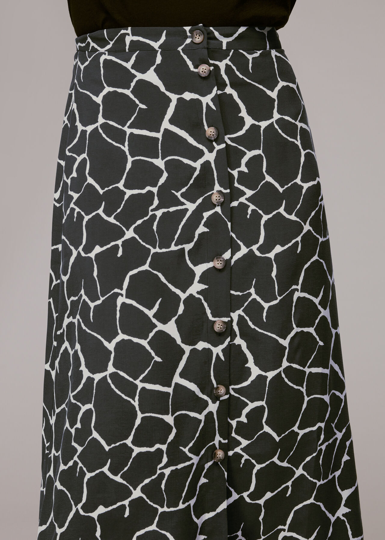 Giraffe Button Front Skirt