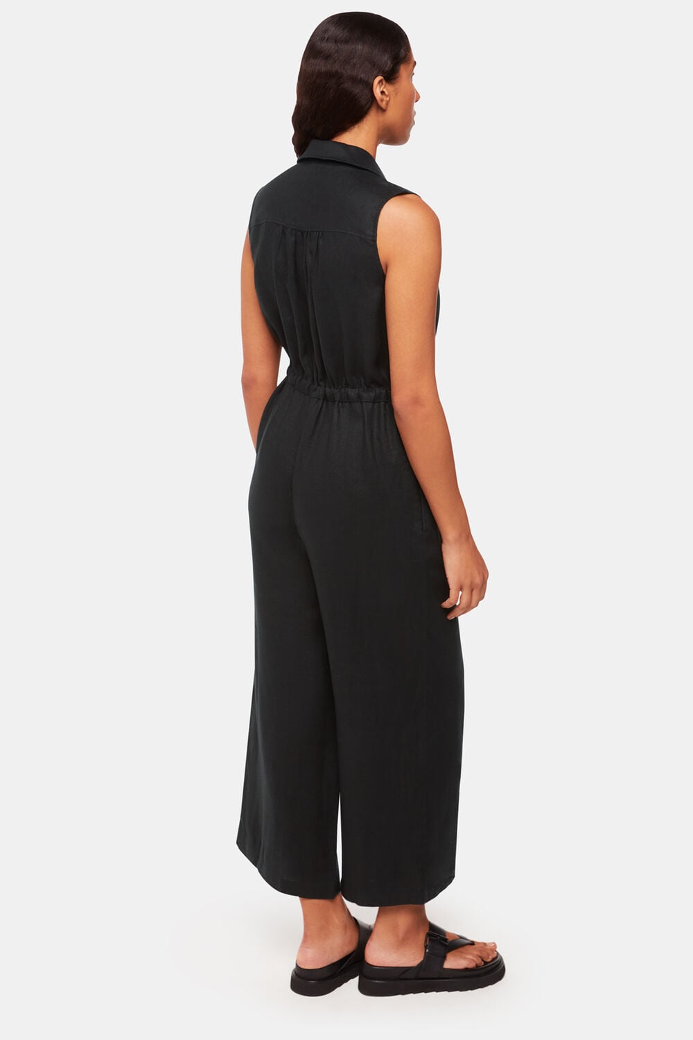 Black Bella Linen Wrap Jumpsuit