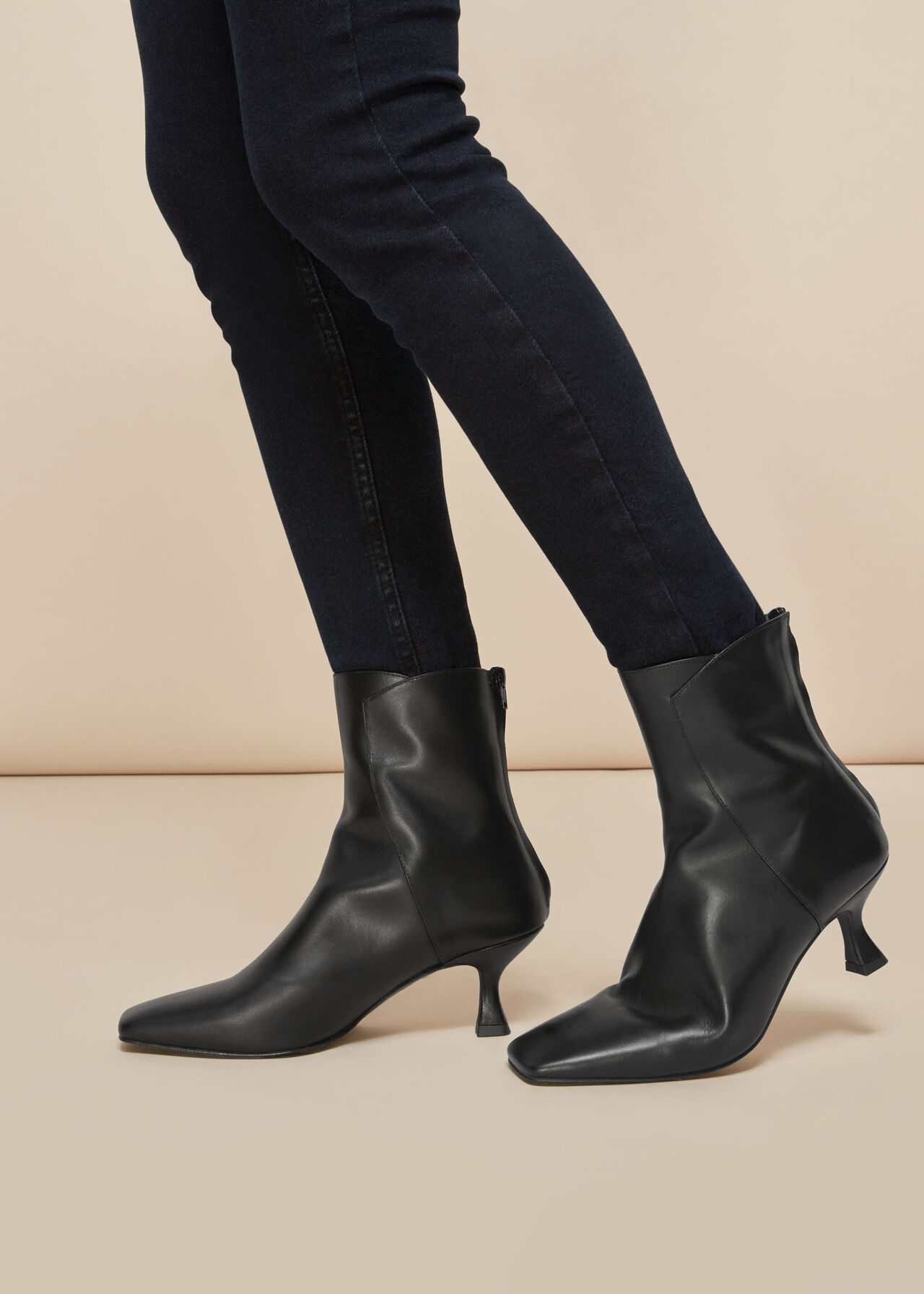 Black Wade Square Toe Boot | WHISTLES