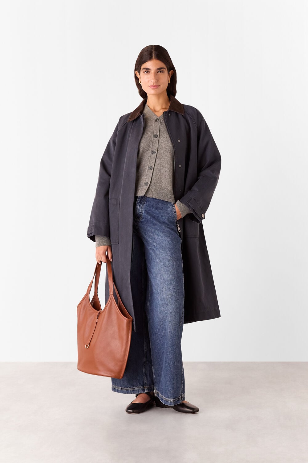Button Front V Neck Cardigan