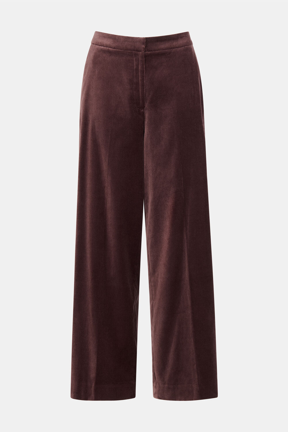 Brown Velvet Straight Leg Trouser