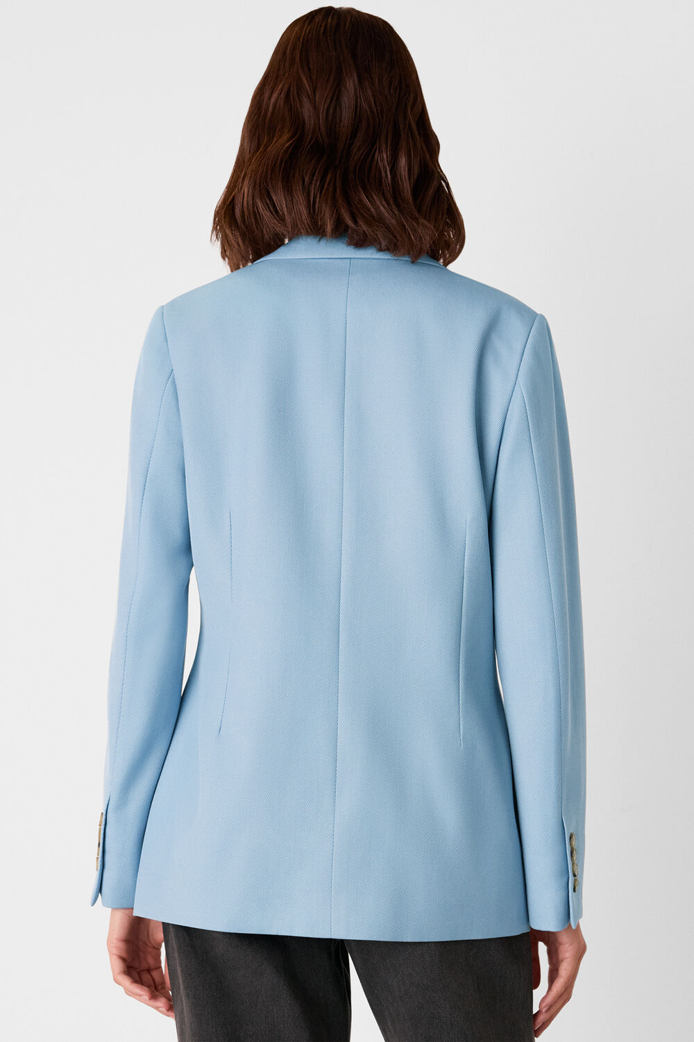 Blue Wool Blend Tailored Blazer