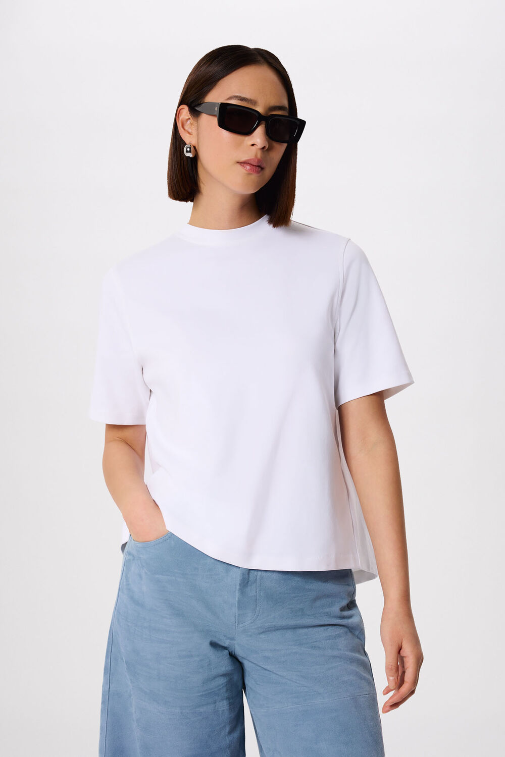 White Cotton Buckle Tee