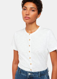 Isla Round Neck Button Tee