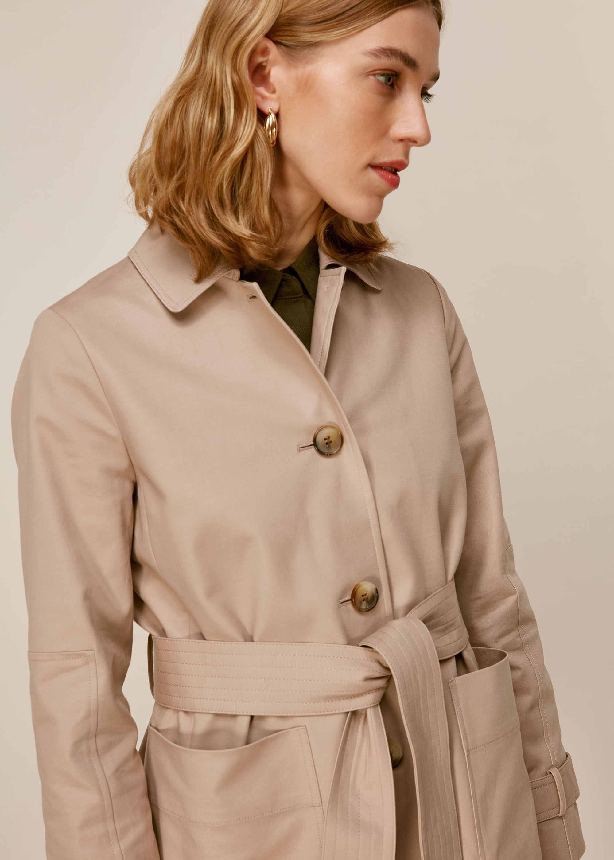 Whistles check deals trench coat