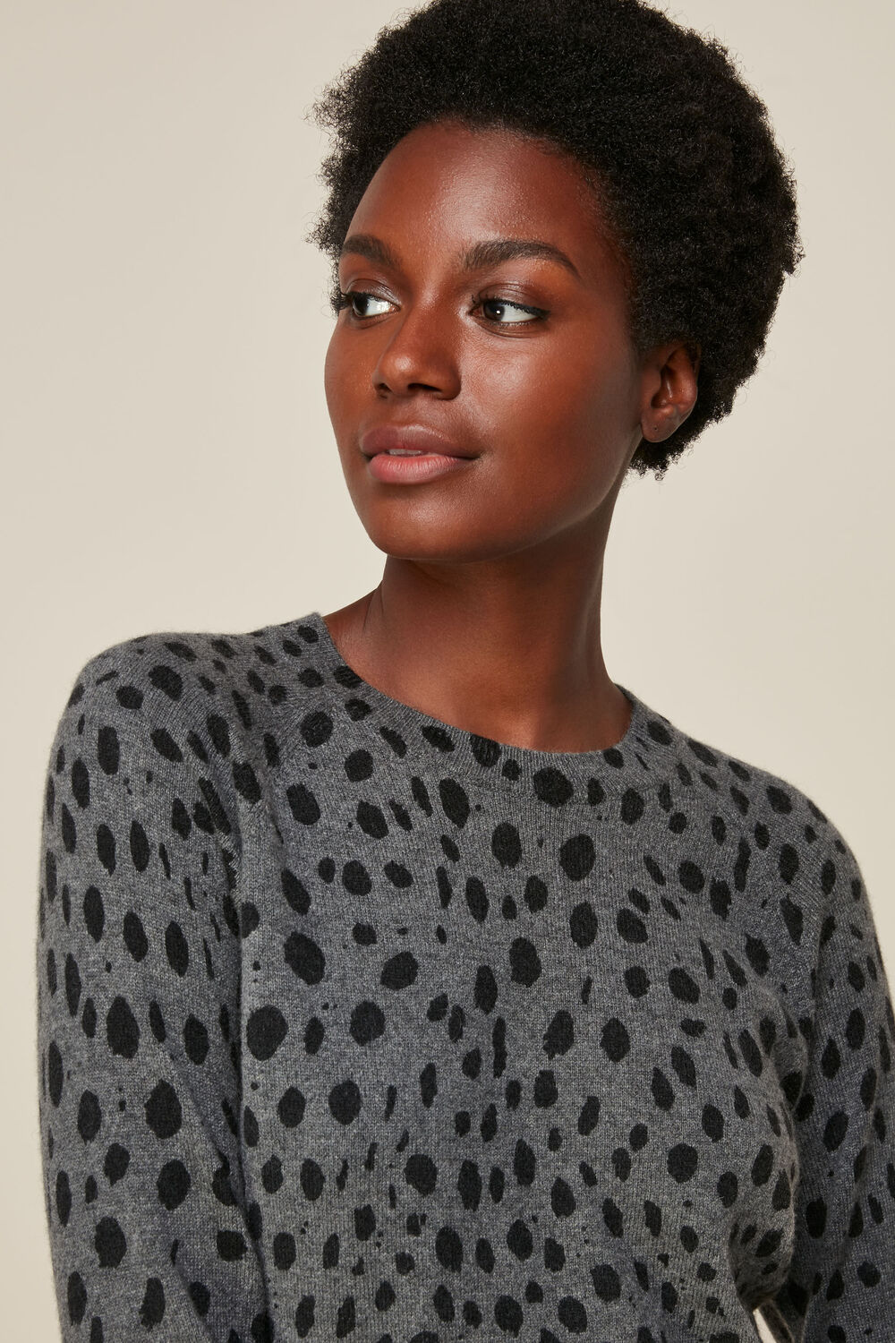 Cashmere Dalmatian Print Knit
