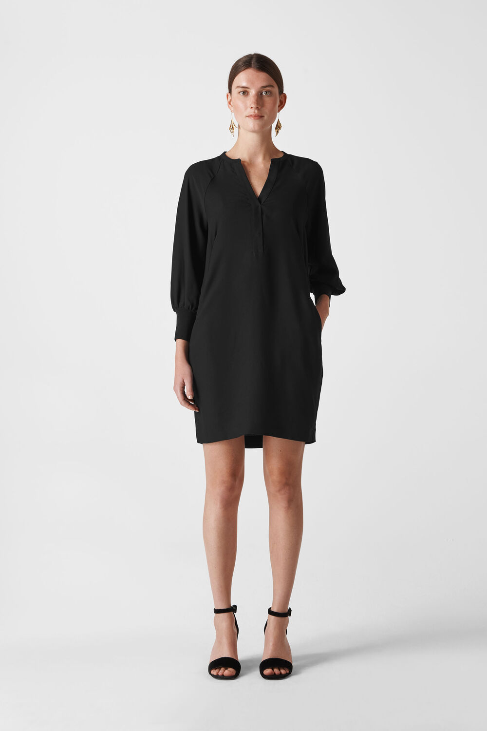 Zeta Rib Cuff Dress Black