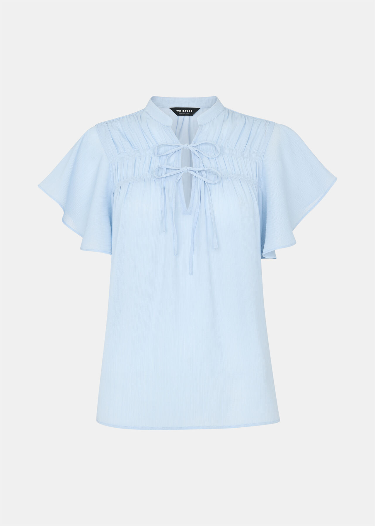 Frill Sleeve Tie Front Blouse