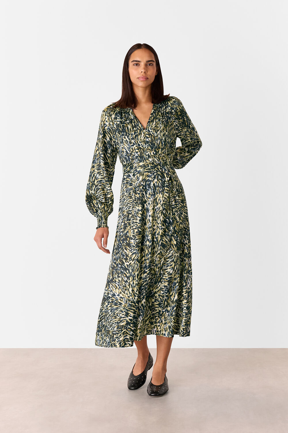 Leopard Swirl Midi Dress