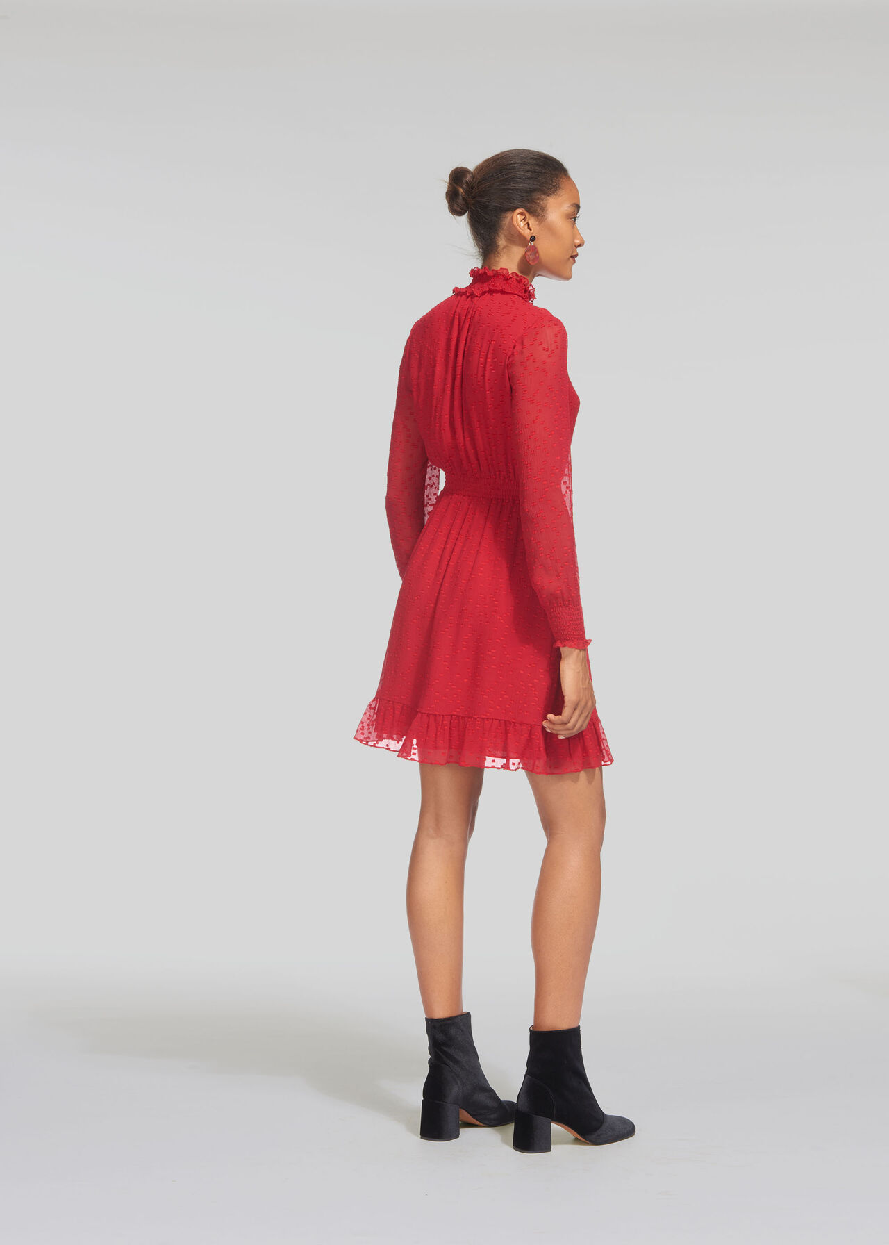 Ilona Dobby Dress Red