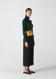 Essential Polo Neck Top Dark Green