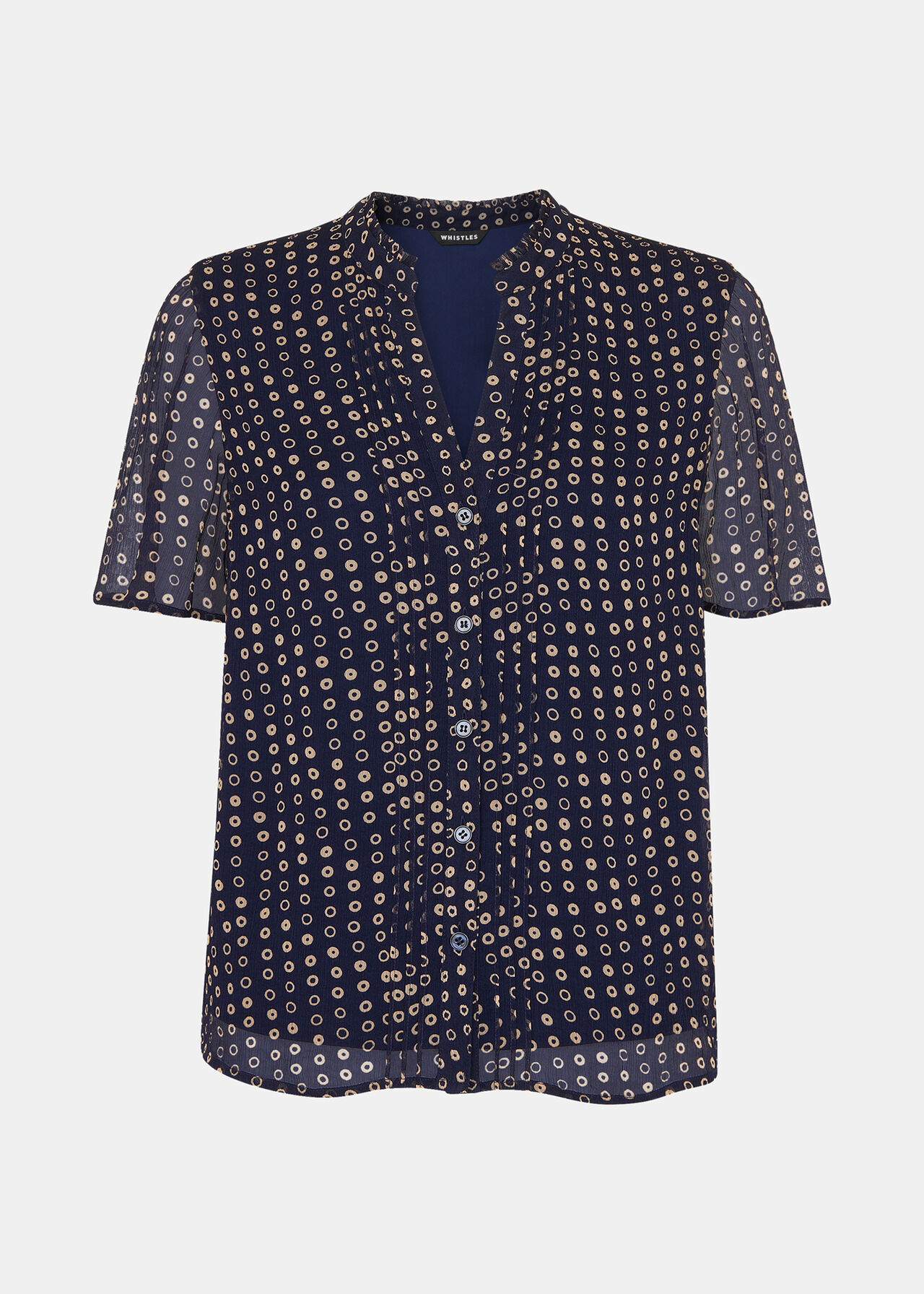 Spotted Hoop Frill Blouse