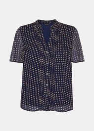 Spotted Hoop Frill Blouse