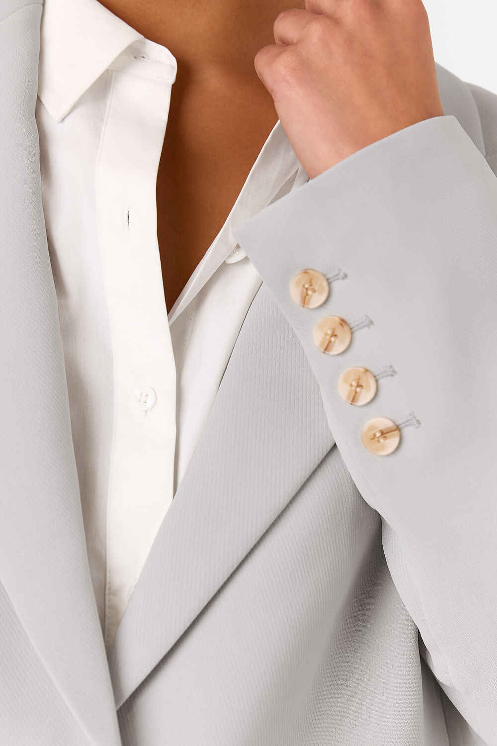 Neutral Petite Crepe Boyfriend Blazer