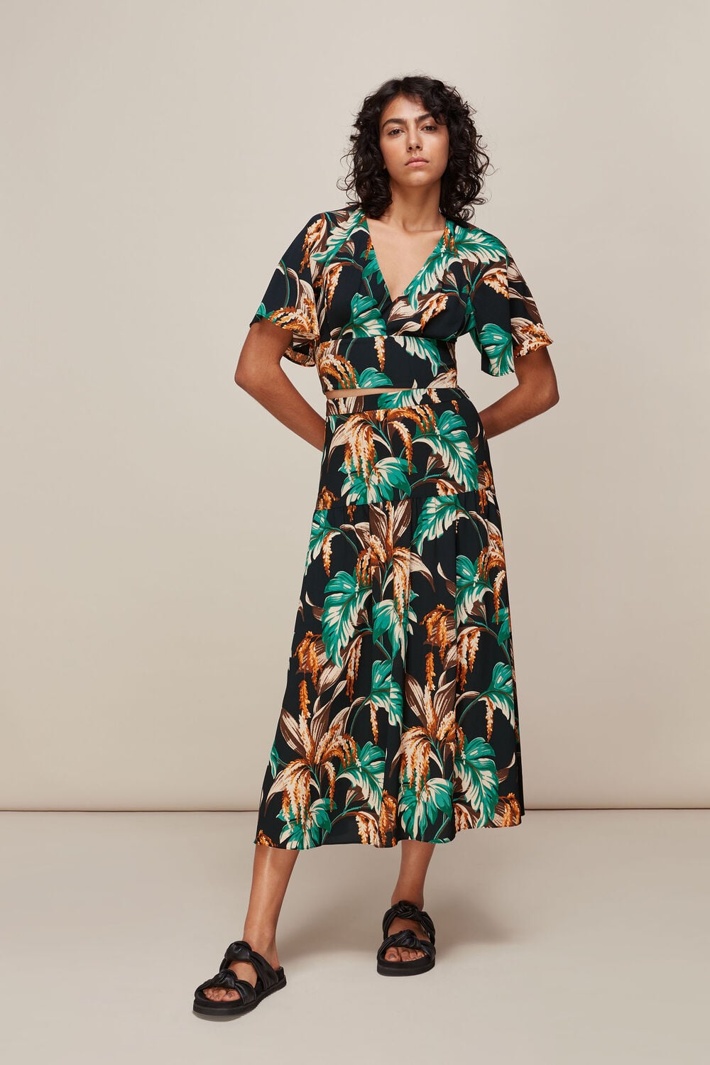 Green Tropical Floral Samira Skirt