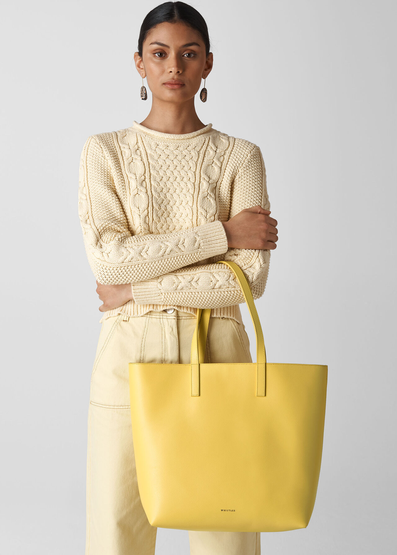 Denmark Unlined Leather Tote Yellow