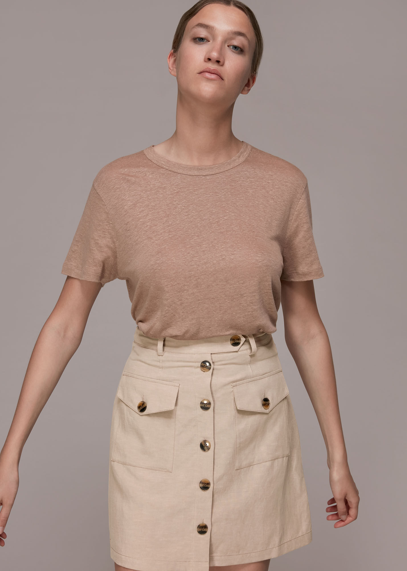 Linen shop skirt pockets