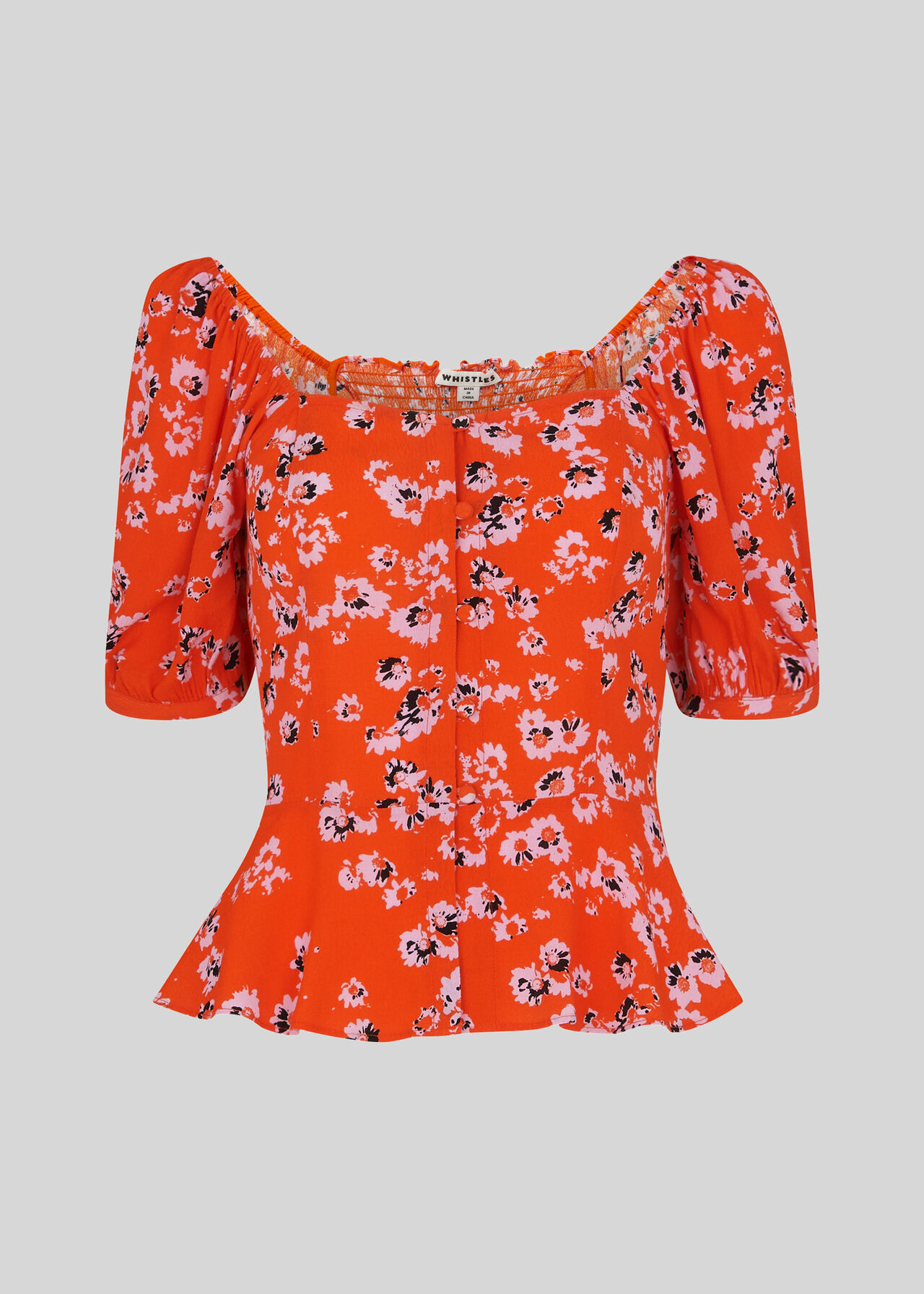 Digital Daisy Print Bella Top Flame/Multi