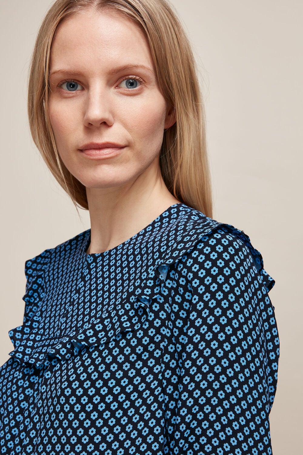 Daisy Print Frill Dress