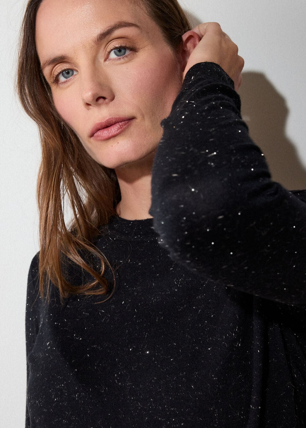 Black Annie Sparkle Crew Neck