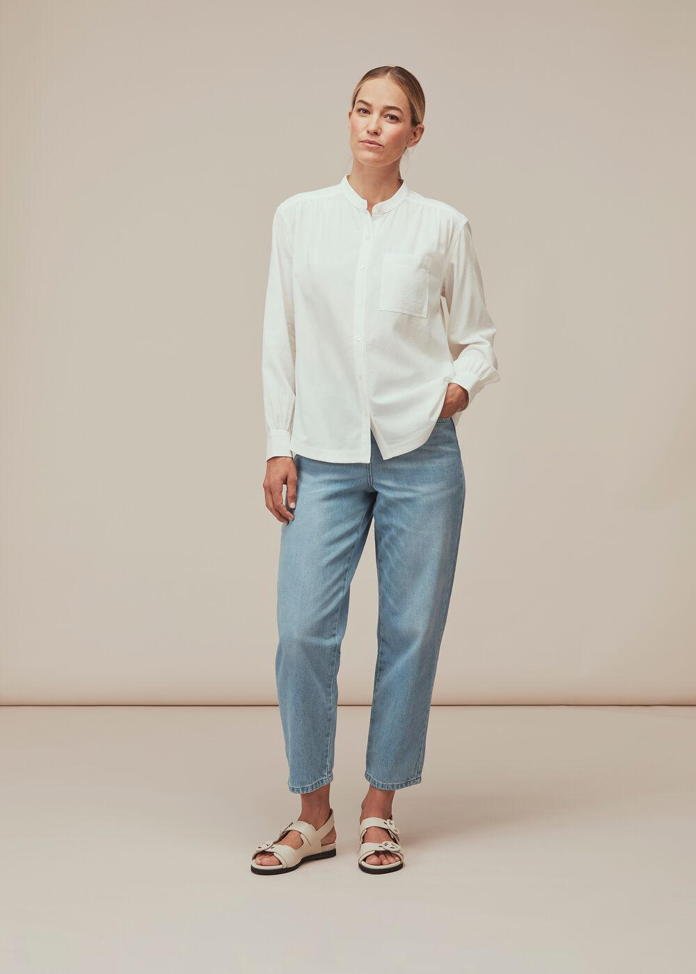Textured Gather Detail Shirt