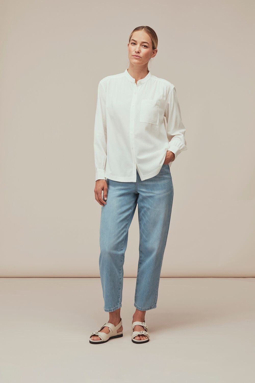 Textured Gather Detail Shirt