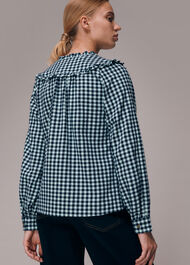 Gingham Frill Detail Top