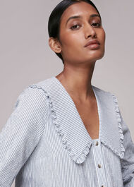 Oversized Collar Stripe Top