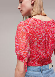 Diagonal Leopard Top