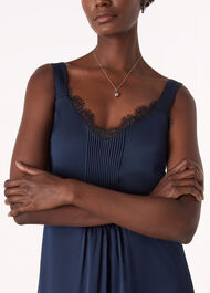 Crepe Lace Trim Cami Dress